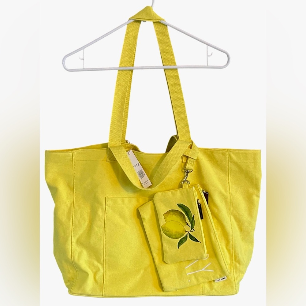 Rae Dunn Summer Soleil Large Multi-Piece Canvas Beach Tote Bag Set New with Tags